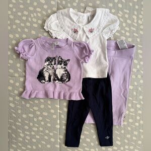 Adorable Purple and White Cat Sweater Set
Janie and Jack outfit set lot